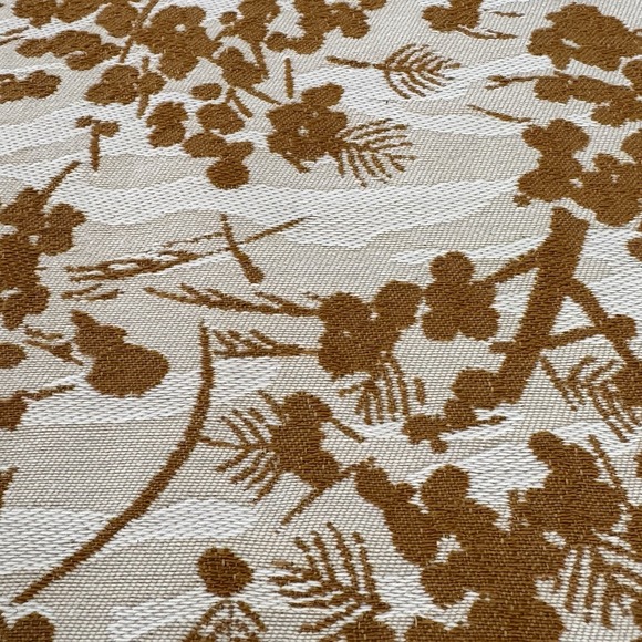 Other - Designer Jacquard Upholstery Fabric Mustard Gold Ivory Floral Branch 1.75yd 57"W